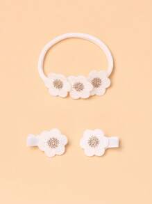 3入組嬰兒髮飾套裝 - 白色 - 查看 1