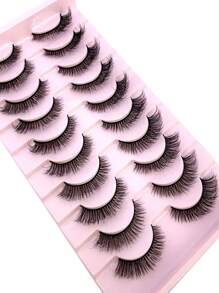HBZGTLAD 假睫毛，10 對濃密自然交叉假睫毛自然化妝假睫毛適合化裝舞會套裝派對 - 黑色 - 查看 4