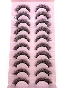 HBZGTLAD 假睫毛，10 對濃密自然交叉假睫毛自然化妝假睫毛適合化裝舞會套裝派對 - 黑色 - 查看 7