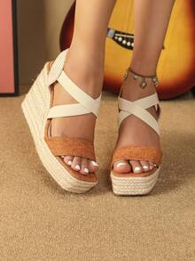 Women's Wedge Sandals - Burnt Orange - View 3