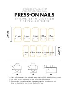 24入組短橢圓形可愛血紅色蜘蛛紋穿戴式美甲套裝，升級造型，適用於聚會、舞會和日常穿戴壓克力假甲美甲用品 - 彩色 - 查看 5