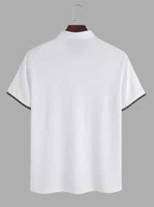 Manfinity Homme Men Contrast Trim Polo Shirt - White - View 2