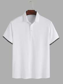 Manfinity Homme Men Contrast Trim Polo Shirt - White - View 3