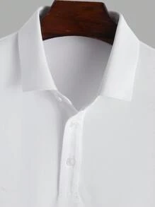Manfinity Homme Men Contrast Trim Polo Shirt - White - View 5