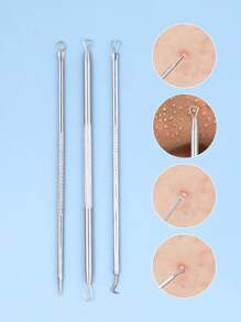 黑頭去除器，3件套粉刺粉刺去除器痤瘡白頭粉刺去除工具