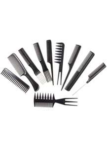Styling Comb Set,10Pcs Hair Comb Set Hair Styling Comb Set Barber Hair Comb Set For Variety Of Hairstyles For Finishing And Coloring - Black - View 1