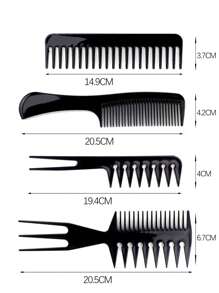 Styling Comb Set,10Pcs Hair Comb Set Hair Styling Comb Set Barber Hair Comb Set For Variety Of Hairstyles For Finishing And Coloring - Black - View 3