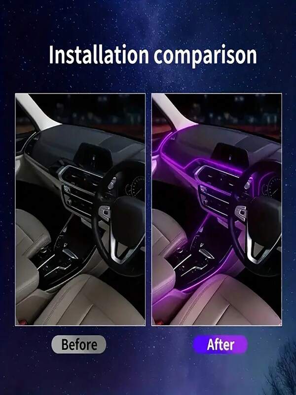 4m 157.48 Inch LED Strip Car Interior Decoration Atmosphere Light, RGB