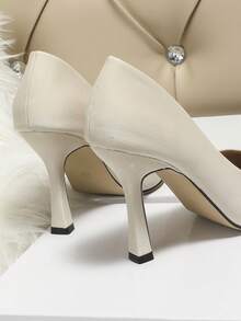 Simple & Fashionable High Heels Shoes - Beige - View 6