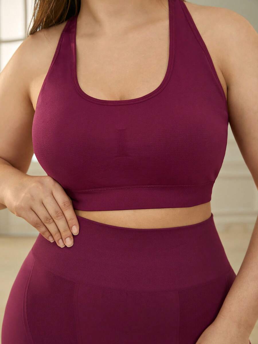 Lifespree 大碼無縫素色工字運動型胸罩 - 紫羅蘭色 - 查看 1