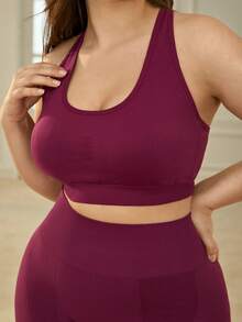 Lifespree 大碼無縫素色工字運動型胸罩 - 紫羅蘭色 - 查看 7