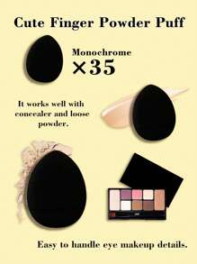 mik&joe makeup puff,35pcs Makeup Remover Pad Loose Powder makeup applicator For Face Makeup - Black - View 2