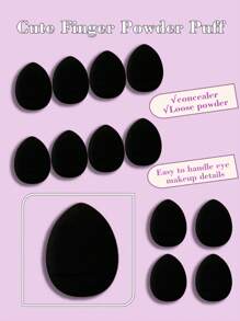 mik&joe makeup puff,35pcs Makeup Remover Pad Loose Powder makeup applicator For Face Makeup - Black - View 3