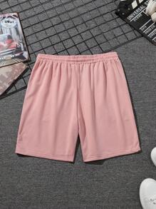 Manfinity EMRG Men Letter Graphic Drawstring Waist Shorts - Pink - View 2