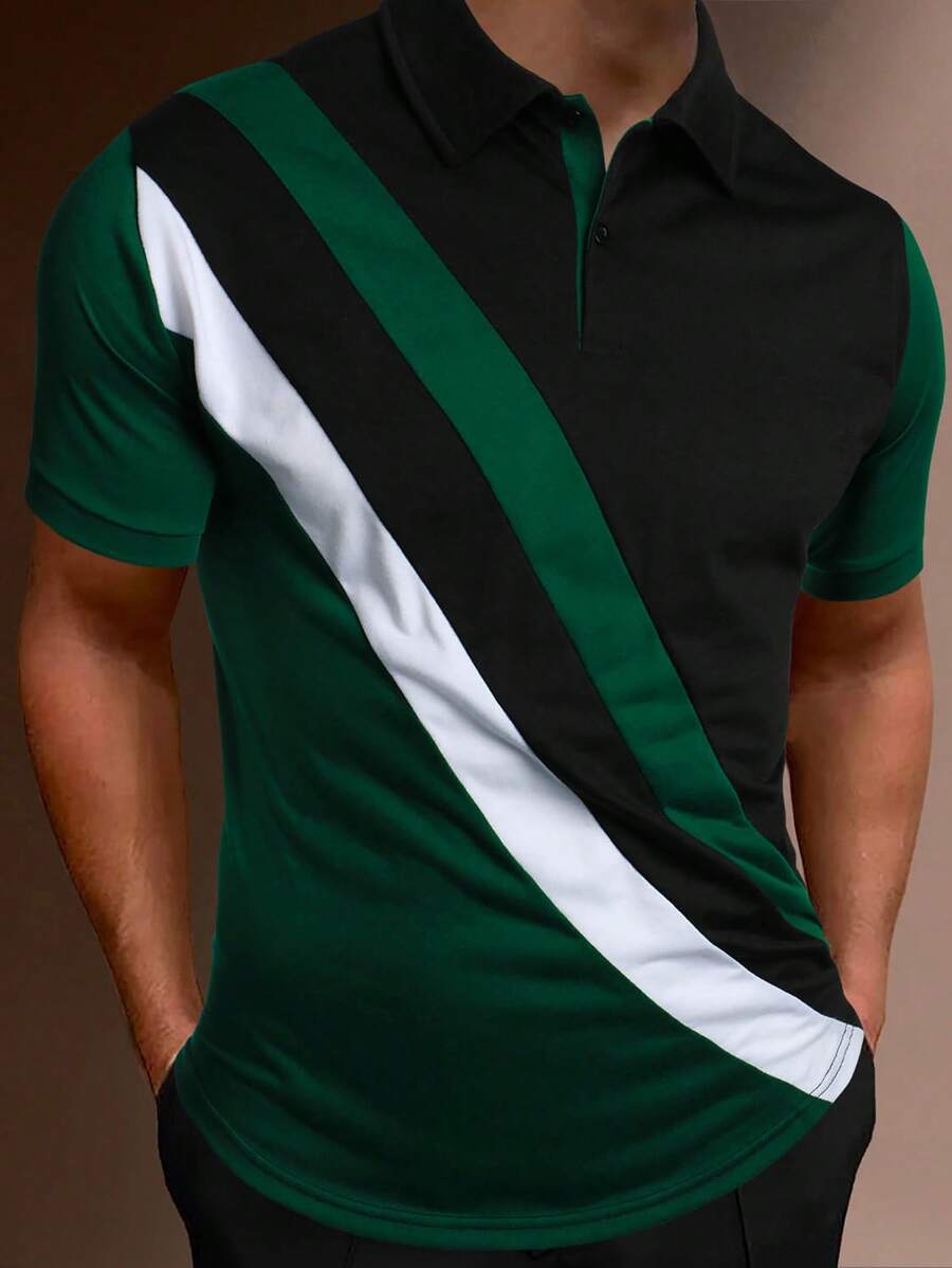 Manfinity Homme Men Colour Block Polo Shirt - Multicolor - View 1