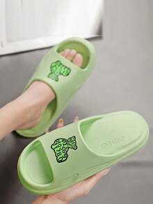 Chicos Chanclas con patrón de oso de dibujos animados - Verde - Ver 2