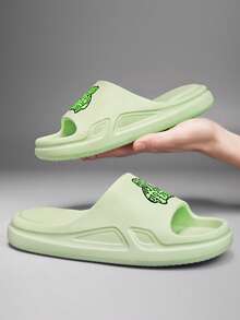 Chicos Chanclas con patrón de oso de dibujos animados - Verde - Ver 3