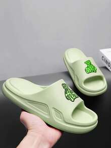 Chicos Chanclas con patrón de oso de dibujos animados - Verde - Ver 4