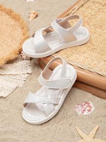 Baby Girls Metallic Ankle Strap Sandals For Summer - Silver - View 2