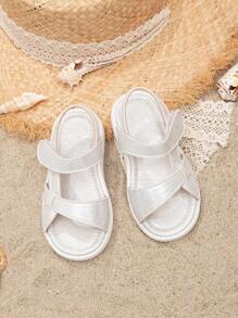 Baby Girls Metallic Ankle Strap Sandals For Summer - Silver - View 4