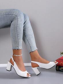 Women's High Heel Plus Size Shoes - White - View 4