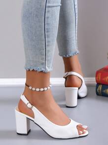 Women's High Heel Plus Size Shoes - White - View 5