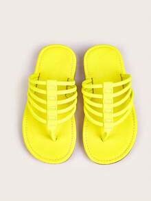 Chicas Chanclas con multitira para verano - Amarillo - Ver 5