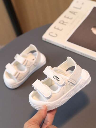 夏季寶寶字母圖案鉤環運動涼鞋