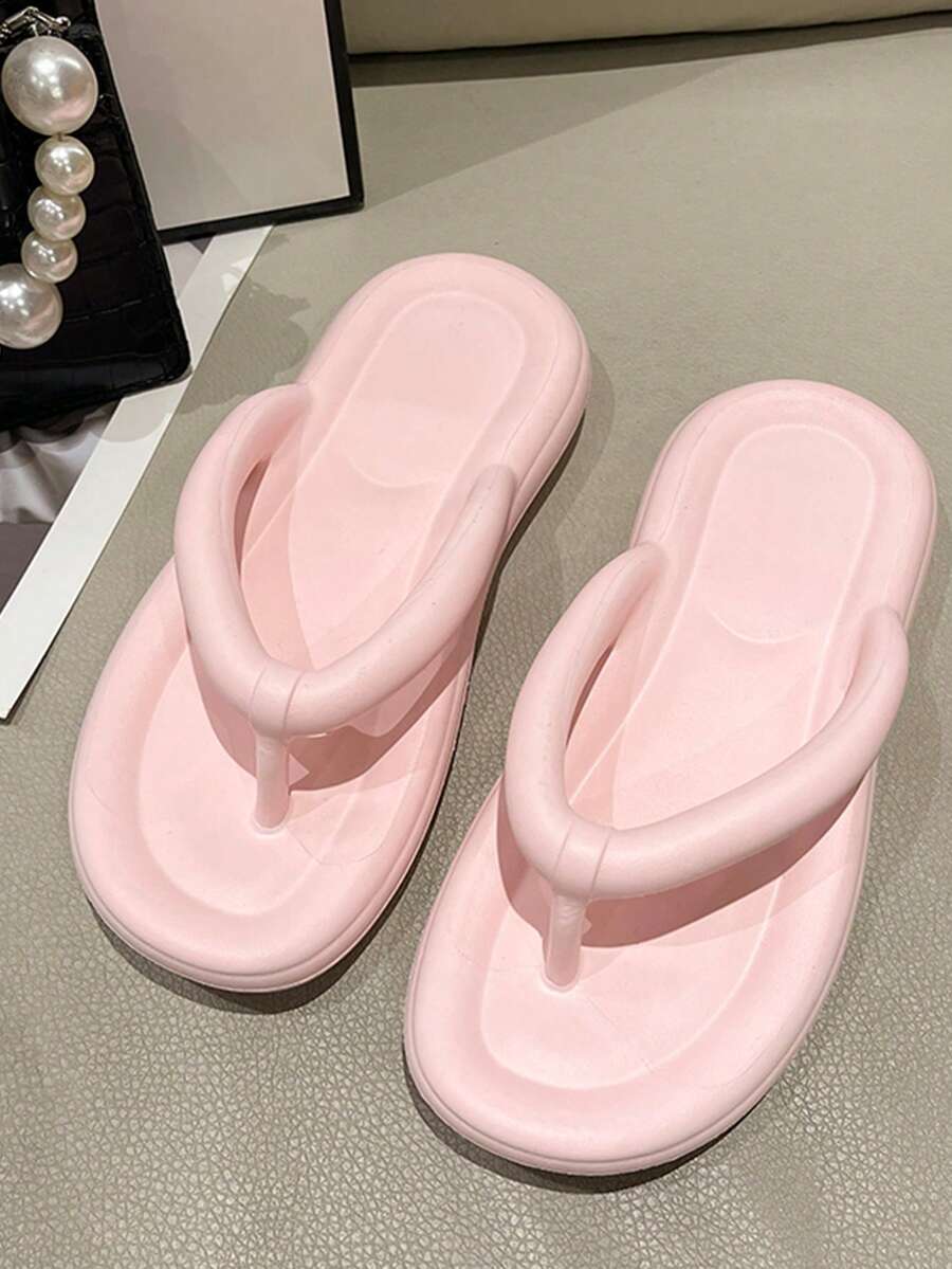 1 par de chanclas antideslizantes rosas para niñas para el verano - Rosa - Ver 1