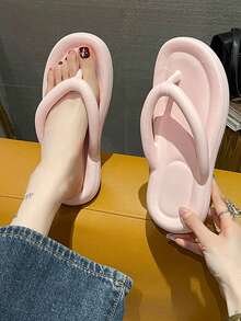 1 par de chanclas antideslizantes rosas para niñas para el verano - Rosa - Ver 2