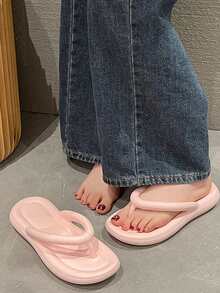 1 par de chanclas antideslizantes rosas para niñas para el verano - Rosa - Ver 3