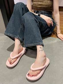 1 par de chanclas antideslizantes rosas para niñas para el verano - Rosa - Ver 5