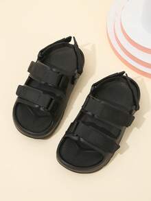 Chicos 1 par Sandalias deportivas cierre de gancho y bucle de talón abierto para verano - Negro - Ver 3