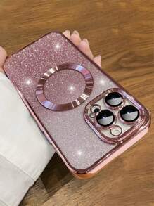 Hadaasi 粉色电镀磁性渐变水钻纸质太空手机壳，内置镜头保护膜，超薄设计，兼容 17E/17Pro/17ProMax/17Air/17/16Pro/16ProMax/16Plus/16/15Pro/15ProMax/15Plus/15/14Pro/14ProMax/14Plus/14/13Pro/13ProMax/13/12Pro/12ProMax/12/11ProMax/11/11Pro/XSMax/XR/XS/X 和 Galaxy S24Ultra/S24Plus/S24/S23Ultra/S23Plus/S23/S22Ultra/S22Plus/S22 - 粉色 - 查看 5