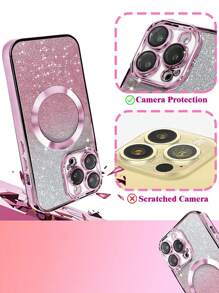 Hadaasi 粉色电镀磁性渐变水钻纸质太空手机壳，内置镜头保护膜，超薄设计，兼容 17E/17Pro/17ProMax/17Air/17/16Pro/16ProMax/16Plus/16/15Pro/15ProMax/15Plus/15/14Pro/14ProMax/14Plus/14/13Pro/13ProMax/13/12Pro/12ProMax/12/11ProMax/11/11Pro/XSMax/XR/XS/X 和 Galaxy S24Ultra/S24Plus/S24/S23Ultra/S23Plus/S23/S22Ultra/S22Plus/S22 - 粉色 - 查看 7