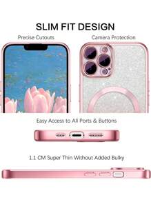 Hadaasi 粉色电镀磁性渐变水钻纸质太空手机壳，内置镜头保护膜，超薄设计，兼容 17E/17Pro/17ProMax/17Air/17/16Pro/16ProMax/16Plus/16/15Pro/15ProMax/15Plus/15/14Pro/14ProMax/14Plus/14/13Pro/13ProMax/13/12Pro/12ProMax/12/11ProMax/11/11Pro/XSMax/XR/XS/X 和 Galaxy S24Ultra/S24Plus/S24/S23Ultra/S23Plus/S23/S22Ultra/S22Plus/S22 - 粉色 - 查看 10