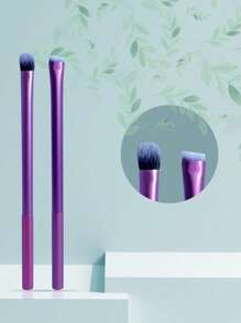 1 bộ Cọ kẻ lông mày & phấn mắt - Màu tím - Xem 1