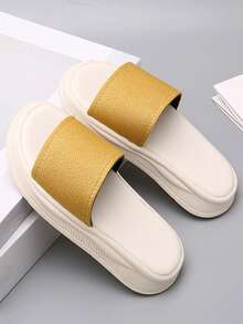 Chicas Zapatillas con banda única para verano - Amarillo - Ver 1