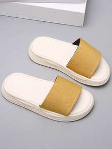 Chicas Zapatillas con banda única para verano - Amarillo - Ver 3