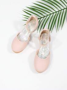 Girls Chunky Heeled Ankle Strap Pumps For Outdoor - Pink - View 1