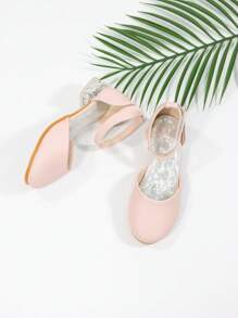 Girls Chunky Heeled Ankle Strap Pumps For Outdoor - Pink - View 2