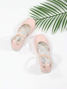 Girls Chunky Heeled Ankle Strap Pumps For Outdoor - Pink - View 3