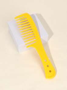1pc Wide Tooth Hair Comb - Yellow - View 1