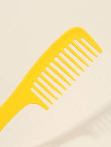 1pc Wide Tooth Hair Comb - Yellow - View 3