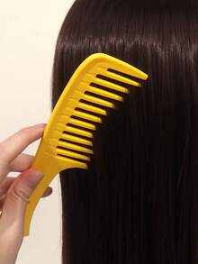 1pc Wide Tooth Hair Comb - Yellow - View 4