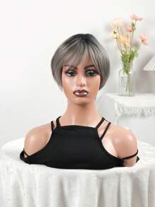 NEWLOOK Short Hair Wigs Grey Color Synthetic Short Pixie Cut Wig 8 Inch Short Wigs For Women - Grey - View 1