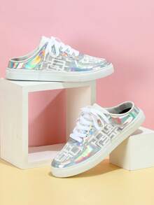 Chicas 1 par Zapatillas deportivas holográfico con cordón malla transpirable panel para exterior - Multicolor - Ver 2