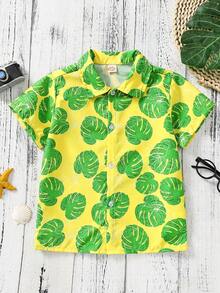 小男童熱帶圖案襯衫