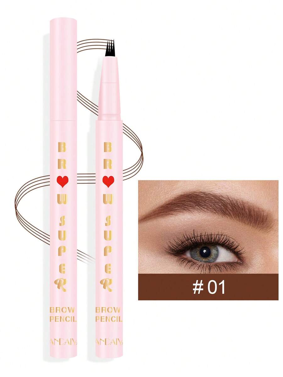 HANDAIYAN Lápiz de cejas a prueba de manchas de larga duración natural - 01 Light Brown - Ver 1