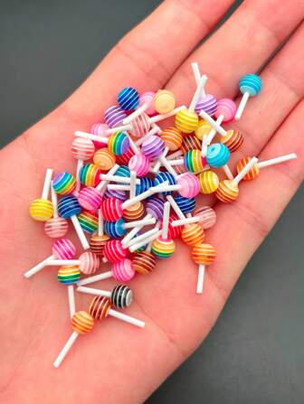 Kawaii tillbehör Lollipop design nagelkonst dekoration, 1-pack söta 3D nagelberlocker gör-det-själv nagelkonst tillbehör manikyrtillbehör för nagelsalong nagelpärlor naglar